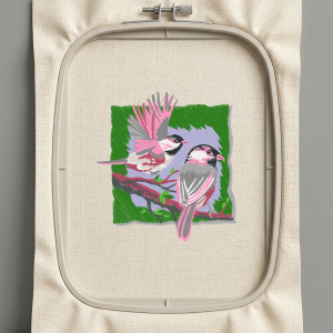 Дизайн машинной вышивки. Птицы (Размер 98x105мм). Форматы: DST PES JEF VP3 EXP XXX . Стежков: 27286