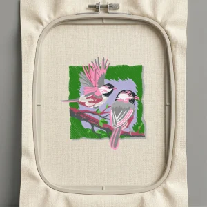 Дизайн машинной вышивки. Птицы (Размер 98x105мм). Форматы: DST PES JEF VP3 EXP XXX . Стежков: 27286