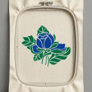 Дизайн машинной вышивки. Роза (Размер 122x102мм). Форматы: DST PES JEF VP3 EXP XXX . Стежков: 9651