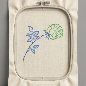 Дизайн машинной вышивки. Роза (Размер 195x185мм). Форматы: DST PES JEF VP3 EXP XXX . Стежков: 7216