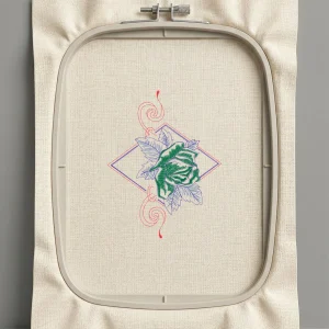 Дизайн машинной вышивки. Роза (Размер 138x178мм). Форматы: DST PES JEF VP3 EXP XXX . Стежков: 7005