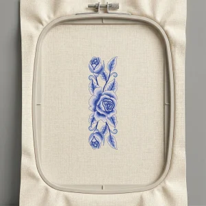 Дизайн машинной вышивки. Роза (Размер 47x150мм). Форматы: DST PES JEF VP3 EXP XXX . Стежков: 11209