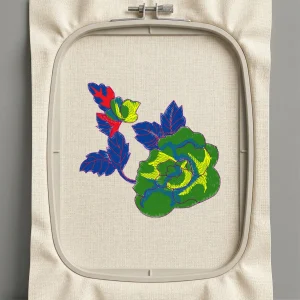 Дизайн машинной вышивки. Роза (Размер 92x88мм). Форматы: DST PES JEF VP3 EXP XXX . Стежков: 14301