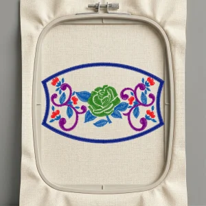 Дизайн машинной вышивки. Роза (Размер 98x64мм). Форматы: DST PES JEF VP3 EXP XXX . Стежков: 5795