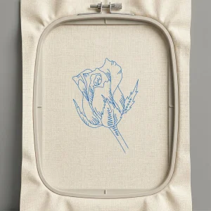 Дизайн машинной вышивки. Роза (Размер 53x76мм). Форматы: DST PES JEF VP3 EXP XXX . Стежков: 1221