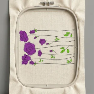 Дизайн машинной вышивки. Роза (Размер 291x194мм). Форматы: DST PES JEF VP3 EXP XXX . Стежков: 37453