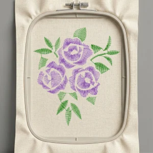 Дизайн машинной вышивки. Роза (Размер 61x70мм). Форматы: DST PES JEF VP3 EXP XXX . Стежков: 3659