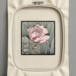 Дизайн машинной вышивки. Роза (Размер 123x123мм). Форматы: DST PES JEF VP3 EXP XXX . Стежков: 24218