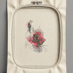 Дизайн машинной вышивки. Роза (Размер 142x200мм). Форматы: DST PES JEF VP3 EXP XXX . Стежков: 32870