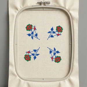 Дизайн машинной вышивки. Роза (Размер 146x146мм). Форматы: DST PES JEF VP3 EXP XXX . Стежков: 14789