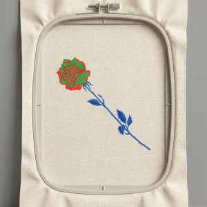 Дизайн машинной вышивки. Роза (Размер 207x205мм). Форматы: DST PES JEF VP3 EXP XXX . Стежков: 10194