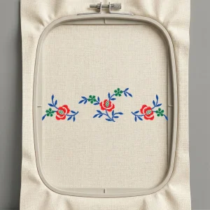 Дизайн машинной вышивки. Роза (Размер 130x35мм). Форматы: DST PES JEF VP3 EXP XXX . Стежков: 2849