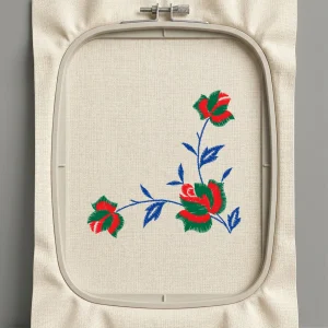 Дизайн машинной вышивки. Роза (Размер 109x104мм). Форматы: DST PES JEF VP3 EXP XXX . Стежков: 7336