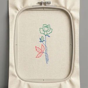 Дизайн машинной вышивки. Роза (Размер 97x225мм). Форматы: DST PES JEF VP3 EXP XXX . Стежков: 5660