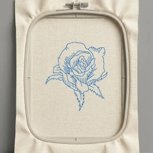 Дизайн машинной вышивки. Роза (Размер 48x54мм). Форматы: DST PES JEF VP3 EXP XXX . Стежков: 1297