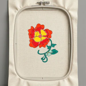 Дизайн машинной вышивки. Роза (Размер 68x87мм). Форматы: DST PES JEF VP3 EXP XXX . Стежков: 7483