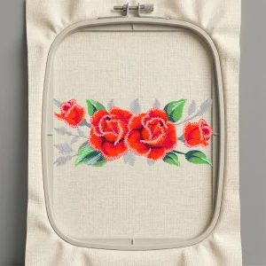 Дизайн машинной вышивки. Роза (Размер 98x42мм). Форматы: DST PES JEF VP3 EXP XXX . Стежков: 11400