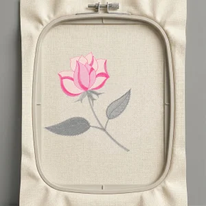 Дизайн машинной вышивки. Роза (Размер 147x125мм). Форматы: DST PES JEF VP3 EXP XXX . Стежков: 19891