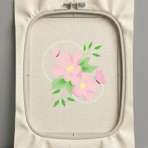 Дизайн машинной вышивки. Роза (Размер 153x160мм). Форматы: DST PES JEF VP3 EXP XXX . Стежков: 15707