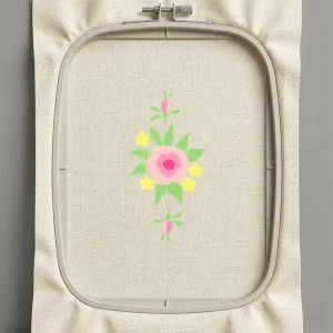 Дизайн машинной вышивки. Роза (Размер 43x83мм). Форматы: DST PES JEF VP3 EXP XXX . Стежков: 3108