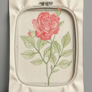 Дизайн машинной вышивки. Роза (Размер 127x188мм). Форматы: DST PES JEF VP3 EXP XXX . Стежков: 24769