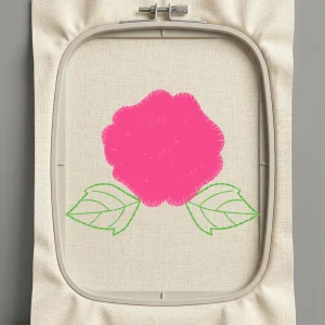 Дизайн машинной вышивки. Роза (Размер 58x44мм). Форматы: DST PES JEF VP3 EXP XXX . Стежков: 3408