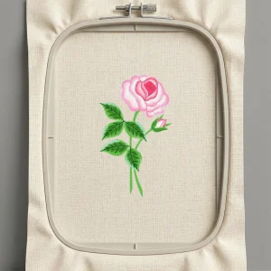 Дизайн машинной вышивки. Роза (Размер 58x98мм). Форматы: DST PES JEF VP3 EXP XXX . Стежков: 8349