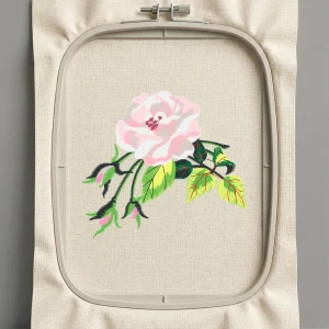 Дизайн машинной вышивки. Роза (Размер 91x82мм). Форматы: DST PES JEF VP3 EXP XXX . Стежков: 11546