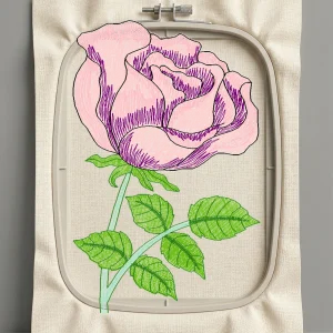 Дизайн машинной вышивки. Роза (Размер 57x89мм). Форматы: DST PES JEF VP3 EXP XXX . Стежков: 10348