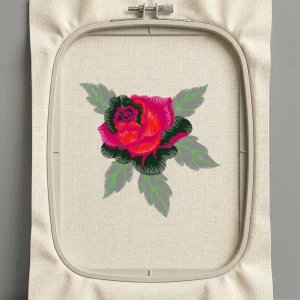 Дизайн машинной вышивки. Роза (Размер 115x110мм). Форматы: DST PES JEF VP3 EXP XXX . Стежков: 13036