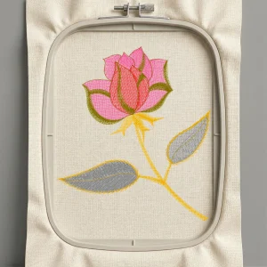 Дизайн машинной вышивки. Роза (Размер 108x122мм). Форматы: DST PES JEF VP3 EXP XXX . Стежков: 11422