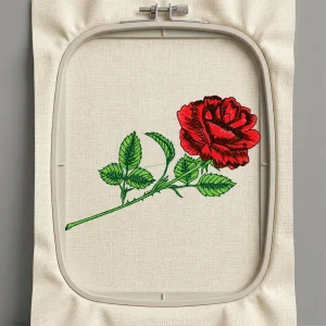 Дизайн машинной вышивки. Роза (Размер 99x68мм). Форматы: DST PES JEF VP3 EXP XXX . Стежков: 12895