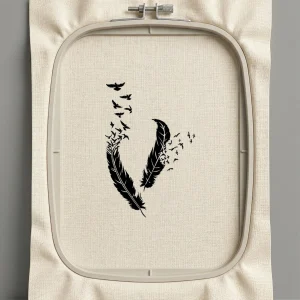 Дизайн машинной вышивки. Птицы (Размер 133x200мм). Форматы: DST PES JEF VP3 EXP XXX . Стежков: 17884