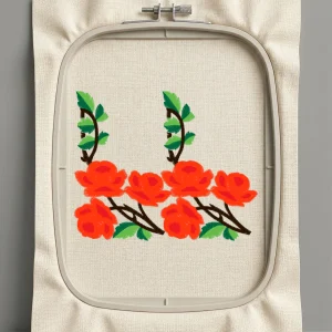 Дизайн машинной вышивки. Роза (Размер 124x101мм). Форматы: DST PES JEF VP3 EXP XXX . Стежков: 18757