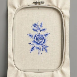 Дизайн машинной вышивки. Роза (Размер 100x150мм). Форматы: DST PES JEF VP3 EXP XXX . Стежков: 14578