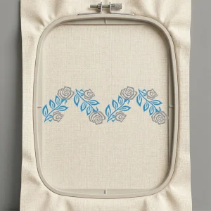 Дизайн машинной вышивки. Роза (Размер 240x75мм). Форматы: DST PES JEF VP3 EXP XXX . Стежков: 12816