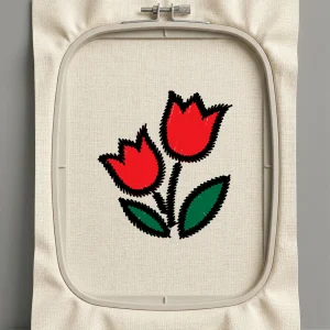 Дизайн машинной вышивки. Роза (Размер 23x26мм). Форматы: DST PES JEF VP3 EXP XXX . Стежков: 1078