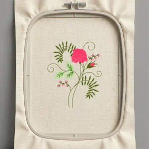 Дизайн машинной вышивки. Роза (Размер 97x120мм). Форматы: DST PES JEF VP3 EXP XXX . Стежков: 8300