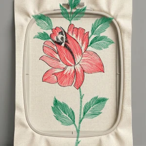 Дизайн машинной вышивки. Роза (Размер 70x147мм). Форматы: DST PES JEF VP3 EXP XXX . Стежков: 5480