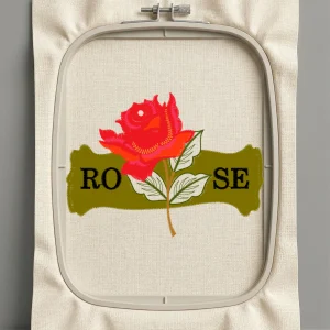 Дизайн машинной вышивки. Роза (Размер 118x86мм). Форматы: DST PES JEF VP3 EXP XXX . Стежков: 14080