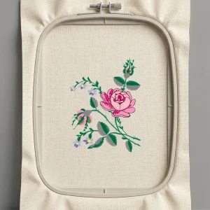 Дизайн машинной вышивки. Роза (Размер 86x114мм). Форматы: DST PES JEF VP3 EXP XXX . Стежков: 10269