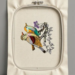 Дизайн машинной вышивки. Птицы (Размер 195x196мм). Форматы: DST PES JEF VP3 EXP XXX . Стежков: 45695