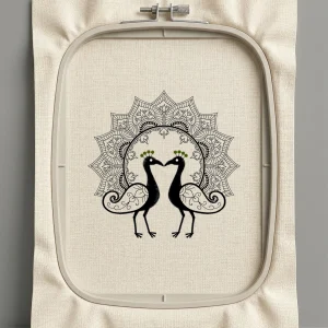 Дизайн машинной вышивки. Птицы (Размер 128x124мм). Форматы: DST PES JEF VP3 EXP XXX . Стежков: 13360