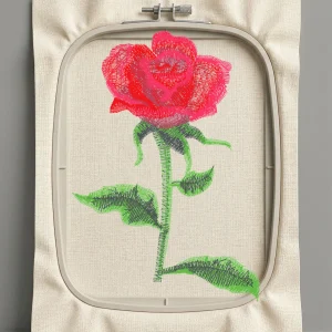 Дизайн машинной вышивки. Роза (Размер 63x91мм). Форматы: DST PES JEF VP3 EXP XXX . Стежков: 11525