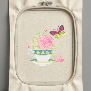 Дизайн машинной вышивки. Роза (Размер 93x99мм). Форматы: DST PES JEF VP3 EXP XXX . Стежков: 13757