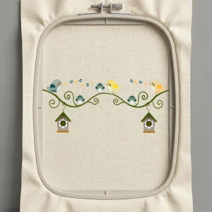 Дизайн машинной вышивки. Птицы (Размер 269x114мм). Форматы: DST PES JEF VP3 EXP XXX . Стежков: 13951