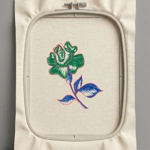 Дизайн машинной вышивки. Роза (Размер 69x83мм). Форматы: DST PES JEF VP3 EXP XXX . Стежков: 3852