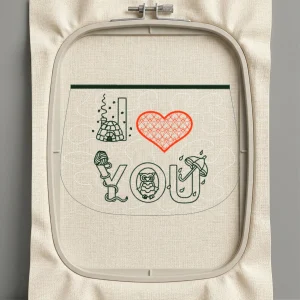 Дизайн машинной вышивки. Любовь (Размер 174x126мм). Форматы: DST PES JEF VP3 EXP XXX . Стежков: 13856