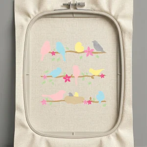 Дизайн машинной вышивки. Птицы (Размер 150x151мм). Форматы: DST PES JEF VP3 EXP XXX . Стежков: 12642