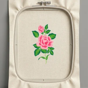 Дизайн машинной вышивки. Роза (Размер 100x161мм). Форматы: DST PES JEF VP3 EXP XXX . Стежков: 25525